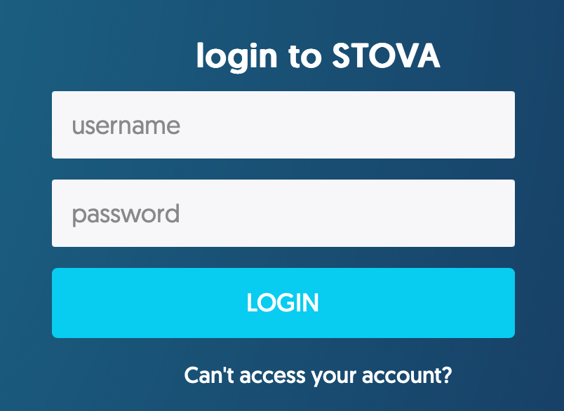 Stova Standard Login fields