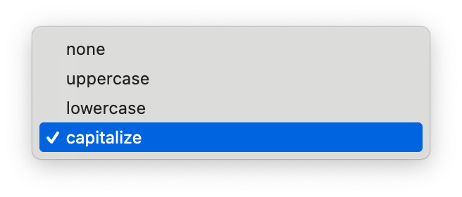 QL-capitalization field pulldown menu