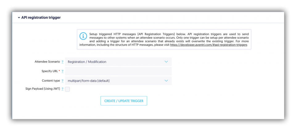 Stova API settings