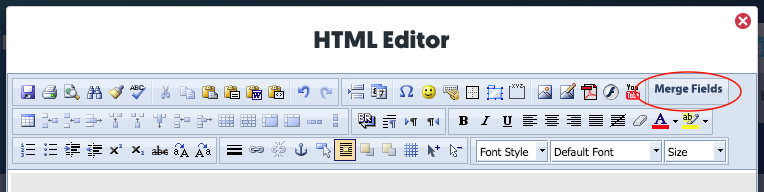 Merge Field button