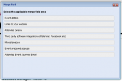 Merge Field insert screen